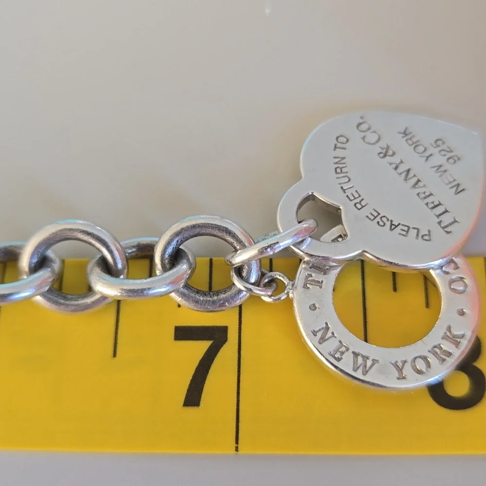 Return To Tiffany & Co  Toggle Heart Thick Bracelet Silver 7 Inch